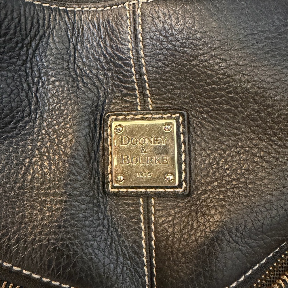 Black Leather Hobo Bag with Gold Hardware - Picture 2 of 4